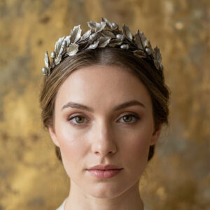 Silver Hellenistic tiara inspired by ancient Greek archaeology.